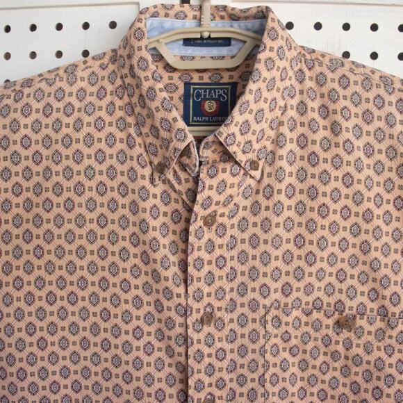 Vintage Chaps Ralph Lauren Sleeve Button Up Shirt Mens SIZE L - Picture 2 of 11